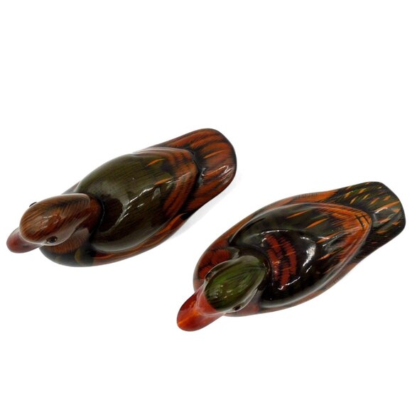 ENESCO DUCK Rustic Figurines Glass Eyes Glossy Vintage Pair 2.5 x 5.1" - Picture 4 of 10